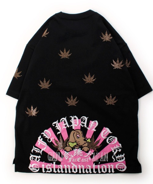 GALFY（ガルフィー）の「GALFY（ガルフィー）ガンジャパンTEE/ファイヤーピカピカTEE/おしゃぶりワンワンカラフルロゴTEE/デザインTシャツ3タイプ（Tシャツ/カットソー・メンズ・ホワイト/グレイッシュブルー/ブラック系その他2/ブラック/ブラック系その他/ピンク系その他/ホワイト系その他/ピンク・M/LL/L）」の14枚目の写真