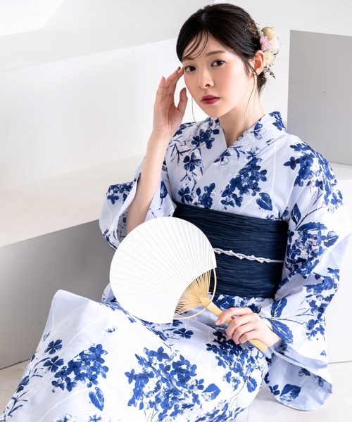 CELEN(セレン)の「【ゆかた単品】選べる8柄 夏花浴衣(浴衣・レディース・ネイビー系2/アイボリー系1/アイボリー系2/ブルー系2/ピンク系/ブラック系/ネイビー系1/ブルー系1・FREE)」の22枚目の写真