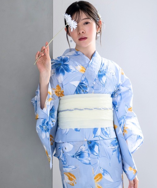 CELEN(セレン)の「【ゆかた単品】選べる8柄 夏花浴衣(浴衣・レディース・ネイビー系2/アイボリー系1/アイボリー系2/ブルー系2/ピンク系/ブラック系/ネイビー系1/ブルー系1・FREE)」の19枚目の写真