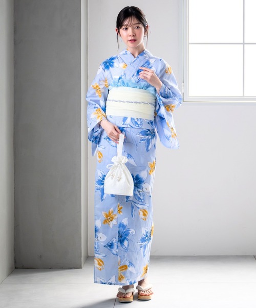 CELEN(セレン)の「【ゆかた単品】選べる8柄 夏花浴衣(浴衣・レディース・ネイビー系2/アイボリー系1/アイボリー系2/ブルー系2/ピンク系/ブラック系/ネイビー系1/ブルー系1・FREE)」の11枚目の写真
