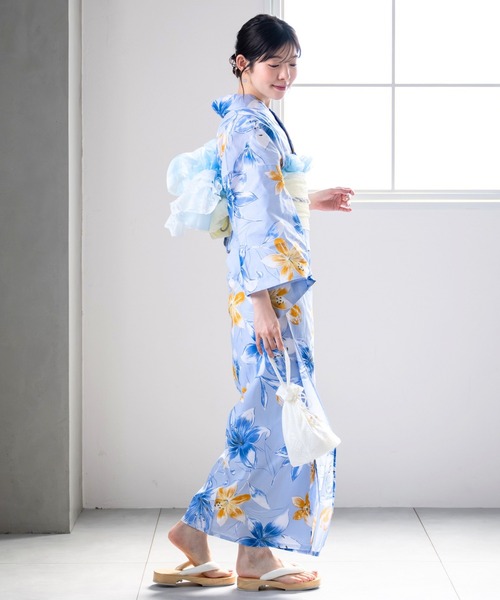 CELEN(セレン)の「【ゆかた単品】選べる8柄 夏花浴衣(浴衣・レディース・ネイビー系2/アイボリー系1/アイボリー系2/ブルー系2/ピンク系/ブラック系/ネイビー系1/ブルー系1・FREE)」の12枚目の写真