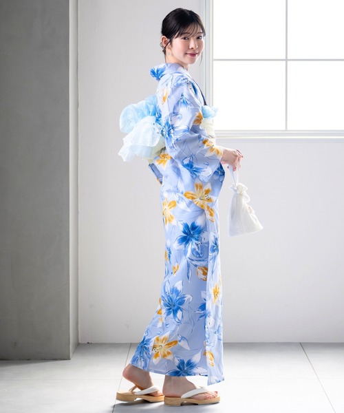 CELEN(セレン)の「【ゆかた単品】選べる8柄 夏花浴衣(浴衣・レディース・ネイビー系2/アイボリー系1/アイボリー系2/ブルー系2/ピンク系/ブラック系/ネイビー系1/ブルー系1・FREE)」の13枚目の写真