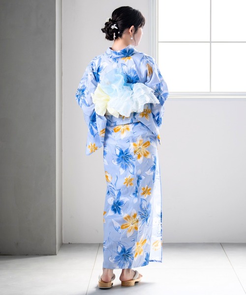 CELEN(セレン)の「【ゆかた単品】選べる8柄 夏花浴衣(浴衣・レディース・ネイビー系2/アイボリー系1/アイボリー系2/ブルー系2/ピンク系/ブラック系/ネイビー系1/ブルー系1・FREE)」の14枚目の写真