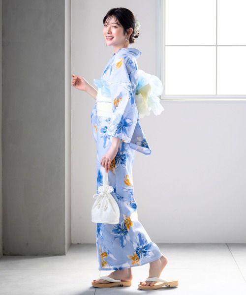 CELEN(セレン)の「【ゆかた単品】選べる8柄 夏花浴衣(浴衣・レディース・ネイビー系2/アイボリー系1/アイボリー系2/ブルー系2/ピンク系/ブラック系/ネイビー系1/ブルー系1・FREE)」の17枚目の写真