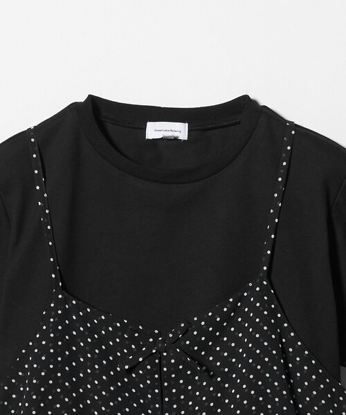 green label relaxing(グリーンレーベルリラクシング)の「ドット シフォン キャミソール Tシャツ セット / キッズ 140cm-160cm(Tシャツ/カットソー・キッズ・オフホワイト/ブラック・150cm/160cm/140cm)」の4枚目の写真
