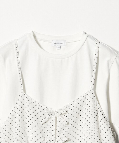 green label relaxing(グリーンレーベルリラクシング)の「ドット シフォン キャミソール Tシャツ セット / キッズ 140cm-160cm(Tシャツ/カットソー・キッズ・オフホワイト/ブラック・150cm/160cm/140cm)」の14枚目の写真