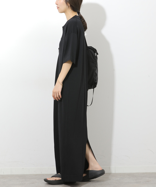 JOURNAL STANDARD relume（ジャーナルスタンダード　レリューム）の「［接触冷感 / UVカット］クールヤーンサマーニットポロシャツワンピース（ワンピース・レディース・ブラウン/ブラック・FREE）」の5枚目の写真