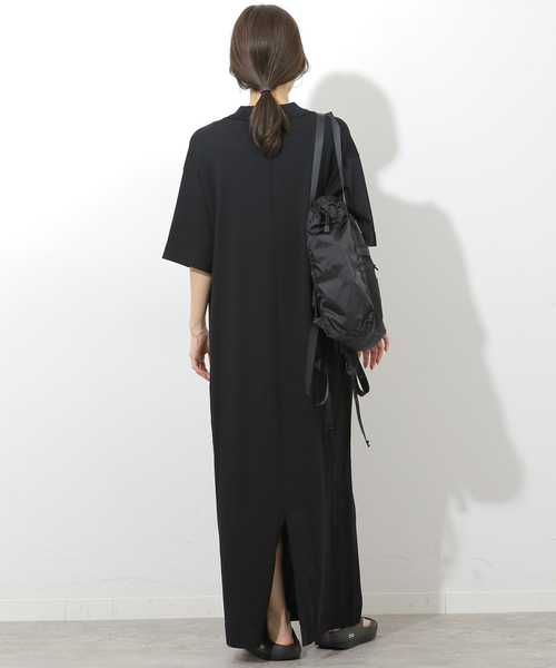 JOURNAL STANDARD relume（ジャーナルスタンダード　レリューム）の「［接触冷感 / UVカット］クールヤーンサマーニットポロシャツワンピース（ワンピース・レディース・ブラウン/ブラック・FREE）」の6枚目の写真
