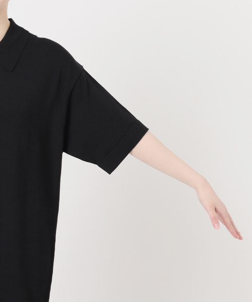JOURNAL STANDARD relume（ジャーナルスタンダード　レリューム）の「［接触冷感 / UVカット］クールヤーンサマーニットポロシャツワンピース（ワンピース・レディース・ブラウン/ブラック・FREE）」の16枚目の写真