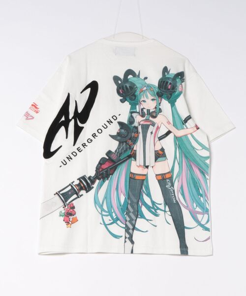 JUGLANS(ユグランス)の「【PSYCHO NATION】バックレーシングミク TEE(Tシャツ/カットソー・メンズ・ブラック/グレー/ホワイト・M/XL/L)」の4枚目の写真