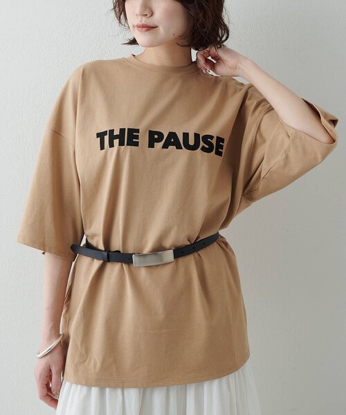 THE PAUSE（ザ ポーズ）の「【THE PAUSE】THE PAUSE ビッグTEE（Tシャツ/カットソー・レディース・キャメル/オフホワイト・FREE）」の2枚目の写真