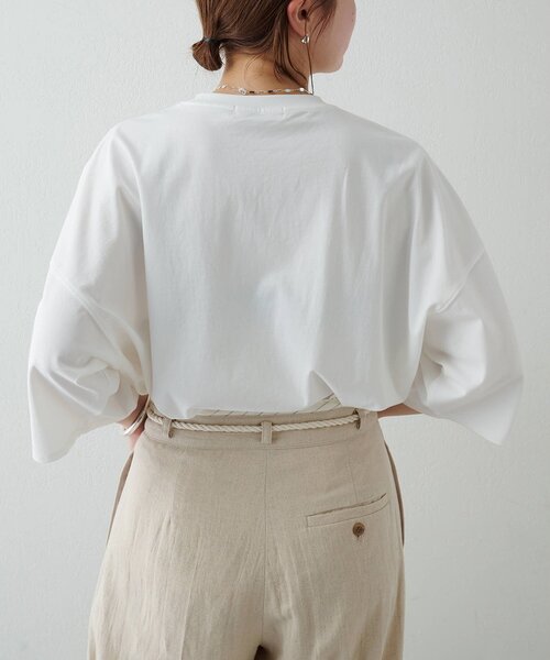 THE PAUSE（ザ ポーズ）の「【THE PAUSE】THE PAUSE ビッグTEE（Tシャツ/カットソー・レディース・キャメル/オフホワイト・FREE）」の7枚目の写真