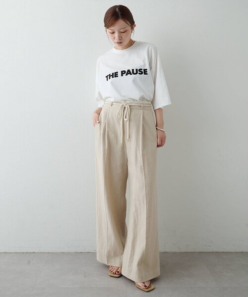 THE PAUSE（ザ ポーズ）の「【THE PAUSE】THE PAUSE ビッグTEE（Tシャツ/カットソー・レディース・キャメル/オフホワイト・FREE）」の11枚目の写真