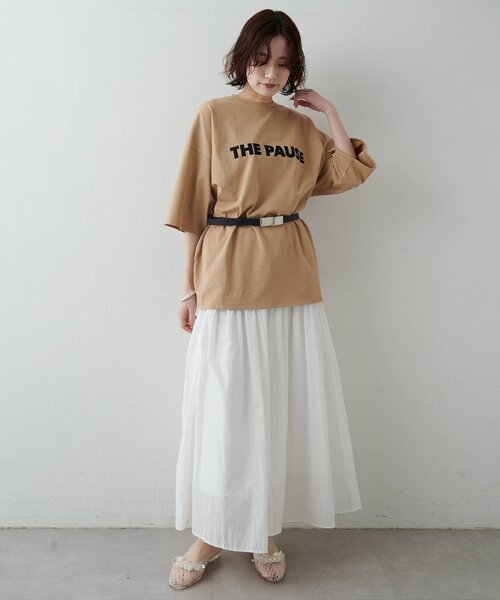 THE PAUSE（ザ ポーズ）の「【THE PAUSE】THE PAUSE ビッグTEE（Tシャツ/カットソー・レディース・キャメル/オフホワイト・FREE）」の20枚目の写真