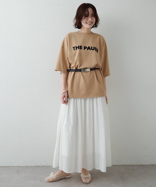 THE PAUSE（ザ ポーズ）の「【THE PAUSE】THE PAUSE ビッグTEE（Tシャツ/カットソー・レディース・キャメル/オフホワイト・FREE）」の13枚目の写真