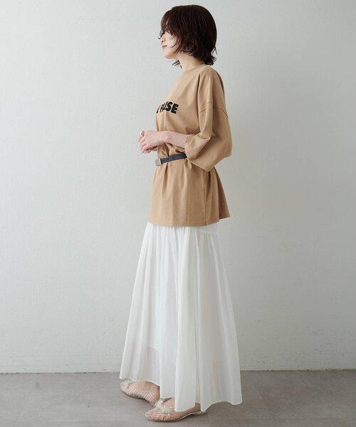 THE PAUSE（ザ ポーズ）の「【THE PAUSE】THE PAUSE ビッグTEE（Tシャツ/カットソー・レディース・キャメル/オフホワイト・FREE）」の14枚目の写真