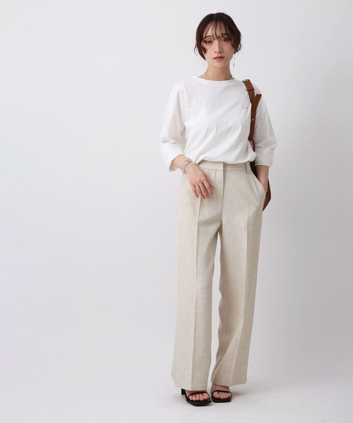 NOAHL(ノアル)の「【NOAHL】センタープレスワイドパンツ(スラックス・レディース・ブラック/グレー/ナチュラル・L/M/S)」の13枚目の写真