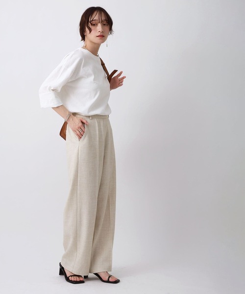 NOAHL(ノアル)の「【NOAHL】センタープレスワイドパンツ(スラックス・レディース・ブラック/グレー/ナチュラル・L/M/S)」の14枚目の写真