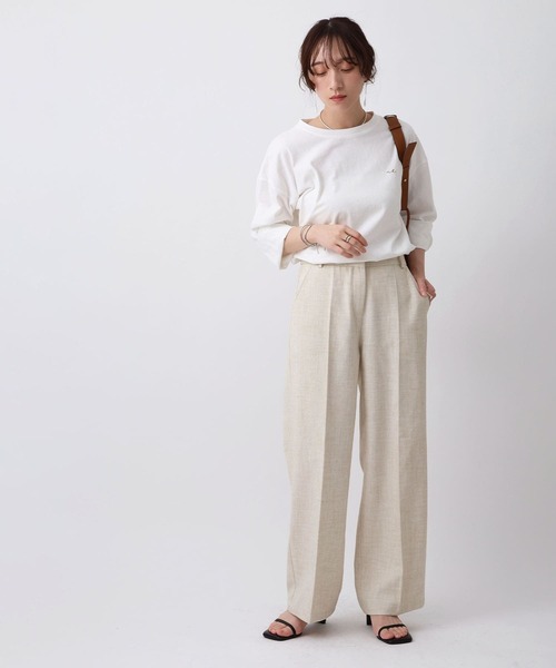NOAHL(ノアル)の「【NOAHL】センタープレスワイドパンツ(スラックス・レディース・ブラック/グレー/ナチュラル・L/M/S)」の15枚目の写真