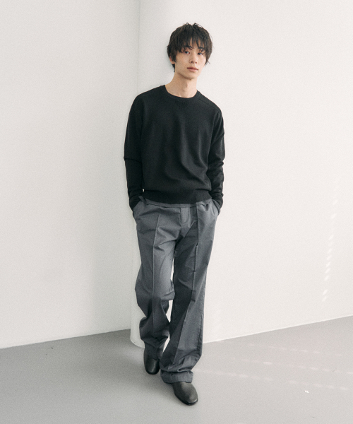 LUNDY（ランディ）の「プレスセミワイドコットンスラックス - ネイビー（その他パンツ・メンズ・ネイビー・1/2/3）」の3枚目の写真
