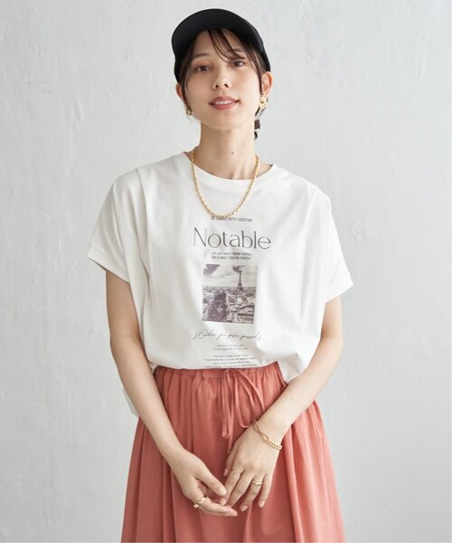 ikka(イッカ)の「冷感ロゴフォトチュニックTシャツ(Tシャツ/カットソー・レディース・ブラウン系その他/オフホワイト/ベージュ/チャコール・L/M)」の5枚目の写真
