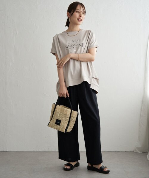 ikka(イッカ)の「冷感ロゴフォトチュニックTシャツ(Tシャツ/カットソー・レディース・ブラウン系その他/オフホワイト/ベージュ/チャコール・L/M)」の19枚目の写真