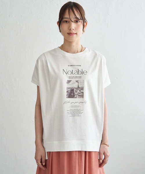 ikka(イッカ)の「冷感ロゴフォトチュニックTシャツ(Tシャツ/カットソー・レディース・ブラウン系その他/オフホワイト/ベージュ/チャコール・L/M/S)」の9枚目の写真