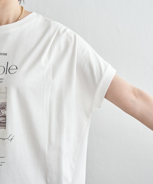 ikka(イッカ)の「冷感ロゴフォトチュニックTシャツ(Tシャツ/カットソー・レディース・ブラウン系その他/オフホワイト/ベージュ/チャコール・L/M/S)」の14枚目の写真