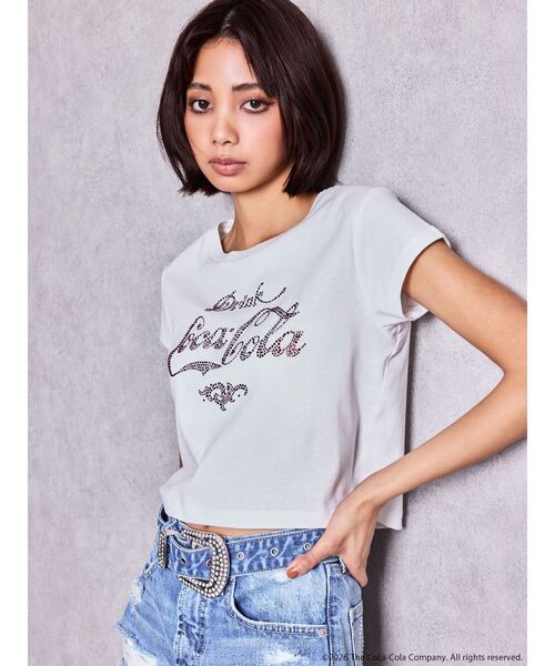 GYDA(ジェイダ)の「Coca-Cola bijou Tシャツ(Tシャツ/カットソー・レディース・ブラック/レッド/オフホワイト・FREE)」の5枚目の写真