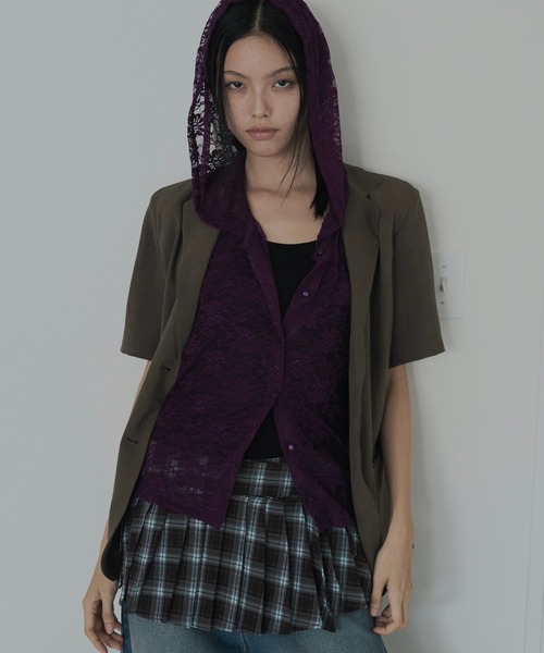 FEKETE(フェケテ)の「half tailored jacket / ハーフテーラードジャケット(テーラードジャケット・レディース・ブラック/ミント/モカ・LARGE/SMALL/MEDIUM)」の2枚目の写真