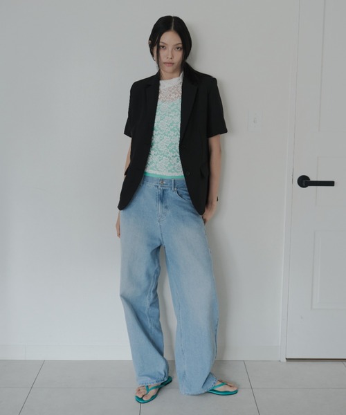 FEKETE(フェケテ)の「half tailored jacket / ハーフテーラードジャケット(テーラードジャケット・レディース・ブラック/ミント/モカ・LARGE/SMALL/MEDIUM)」の11枚目の写真