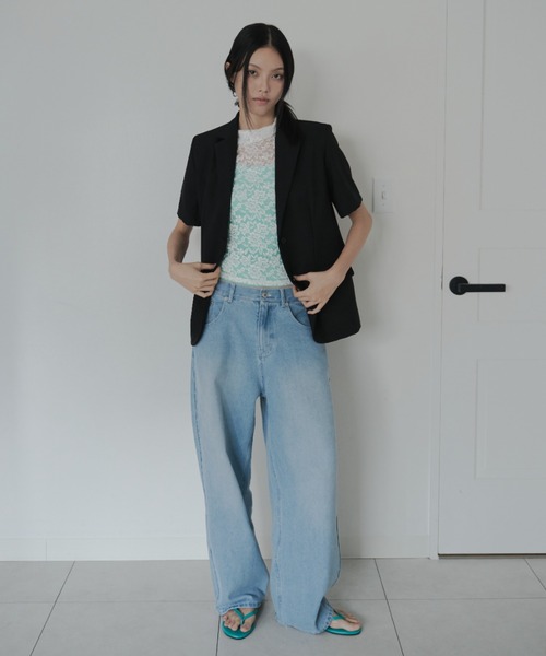 FEKETE(フェケテ)の「half tailored jacket / ハーフテーラードジャケット(テーラードジャケット・レディース・ブラック/ミント/モカ・LARGE/SMALL/MEDIUM)」の12枚目の写真