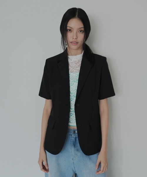 FEKETE(フェケテ)の「half tailored jacket / ハーフテーラードジャケット(テーラードジャケット・レディース・ブラック/ミント/モカ・LARGE/SMALL/MEDIUM)」の9枚目の写真