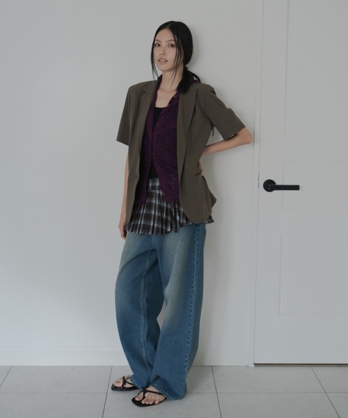 FEKETE(フェケテ)の「half tailored jacket / ハーフテーラードジャケット(テーラードジャケット・レディース・ブラック/ミント/モカ・LARGE/SMALL/MEDIUM)」の20枚目の写真