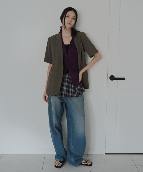 FEKETE(フェケテ)の「half tailored jacket / ハーフテーラードジャケット(テーラードジャケット・レディース・ブラック/ミント/モカ・LARGE/SMALL/MEDIUM)」の22枚目の写真