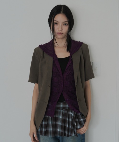 FEKETE(フェケテ)の「half tailored jacket / ハーフテーラードジャケット(テーラードジャケット・レディース・ブラック/ミント/モカ・LARGE/SMALL/MEDIUM)」の18枚目の写真