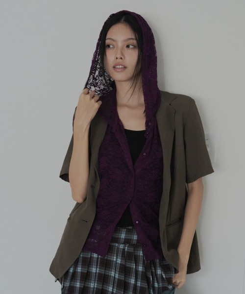FEKETE(フェケテ)の「half tailored jacket / ハーフテーラードジャケット(テーラードジャケット・レディース・ブラック/ミント/モカ・LARGE/SMALL/MEDIUM)」の14枚目の写真