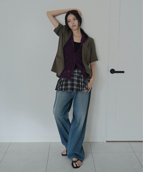 FEKETE(フェケテ)の「half tailored jacket / ハーフテーラードジャケット(テーラードジャケット・レディース・ブラック/ミント/モカ・LARGE/SMALL/MEDIUM)」の5枚目の写真