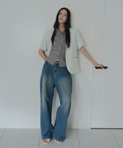 FEKETE(フェケテ)の「half tailored jacket / ハーフテーラードジャケット(テーラードジャケット・レディース・ブラック/ミント/モカ・LARGE/SMALL/MEDIUM)」の6枚目の写真