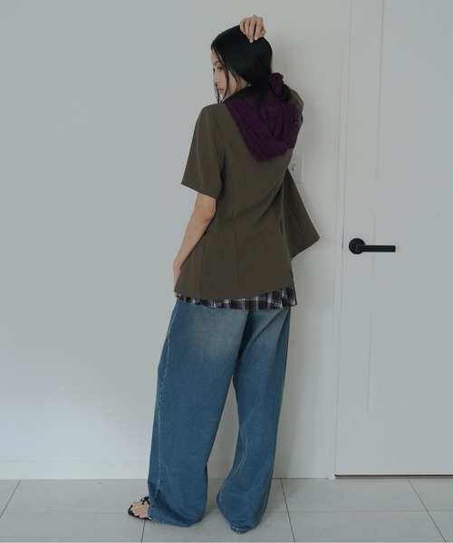 FEKETE(フェケテ)の「half tailored jacket / ハーフテーラードジャケット(テーラードジャケット・レディース・ブラック/ミント/モカ・LARGE/SMALL/MEDIUM)」の21枚目の写真