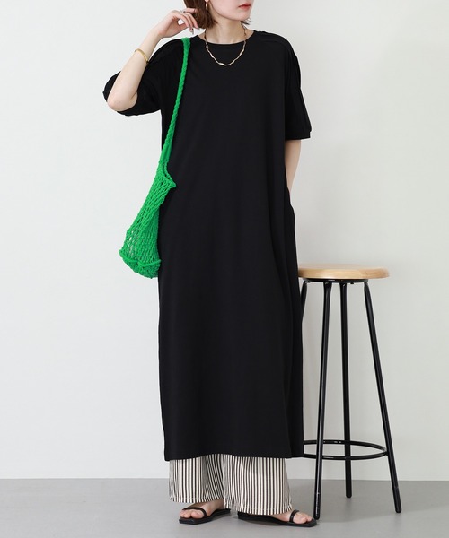 atONE(アットワン)の「袖タックバルーンスリーブ半袖ワンピース(ワンピース・レディース・ブラック/チャコールグレー/グレイッシュベージュ・4L~5L/LL~3L/M~L)」の15枚目の写真