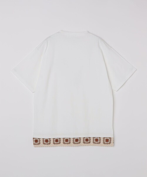 SHIPS Colors（シップス カラーズ）の「【WEB限定】SHIPS Colors:クロシェニット ロゴ刺繍 Tシャツ◇（Tシャツ/カットソー・メンズ・ダークグレー/クリーム/オフホワイト・MEDIUM/LARGE）」の7枚目の写真