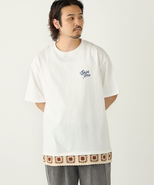 SHIPS Colors（シップス カラーズ）の「【WEB限定】SHIPS Colors:クロシェニット ロゴ刺繍 Tシャツ◇（Tシャツ/カットソー・メンズ・ダークグレー/クリーム/オフホワイト・MEDIUM/LARGE）」の20枚目の写真