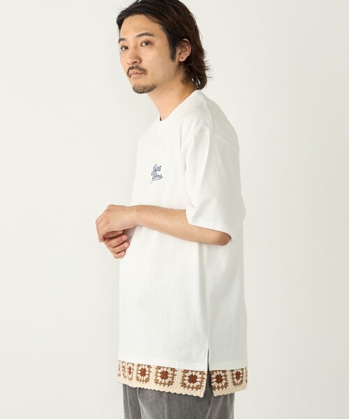 SHIPS Colors（シップス カラーズ）の「【WEB限定】SHIPS Colors:クロシェニット ロゴ刺繍 Tシャツ◇（Tシャツ/カットソー・メンズ・ダークグレー/クリーム/オフホワイト・MEDIUM/LARGE）」の21枚目の写真