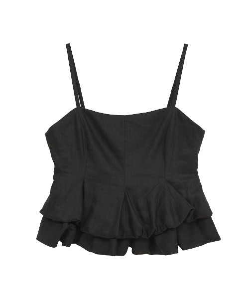 CLANE(クラネ)の「CLANE/クラネ/BUBBLE PEPLUM CAMI TOPS(キャミソール・レディース・ブラック・1)」の1枚目の写真