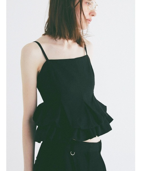 CLANE(クラネ)の「CLANE/クラネ/BUBBLE PEPLUM CAMI TOPS(キャミソール・レディース・ブラック・1)」の11枚目の写真