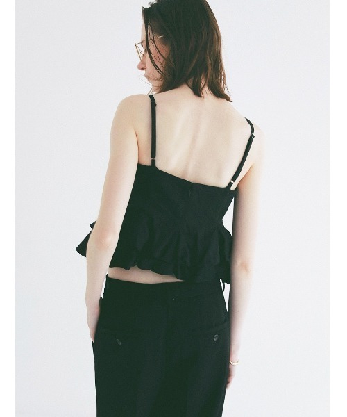 CLANE(クラネ)の「CLANE/クラネ/BUBBLE PEPLUM CAMI TOPS(キャミソール・レディース・ブラック・1)」の9枚目の写真