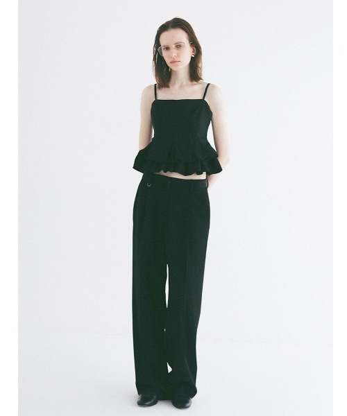 CLANE(クラネ)の「CLANE/クラネ/BUBBLE PEPLUM CAMI TOPS(キャミソール・レディース・ブラック・1)」の8枚目の写真