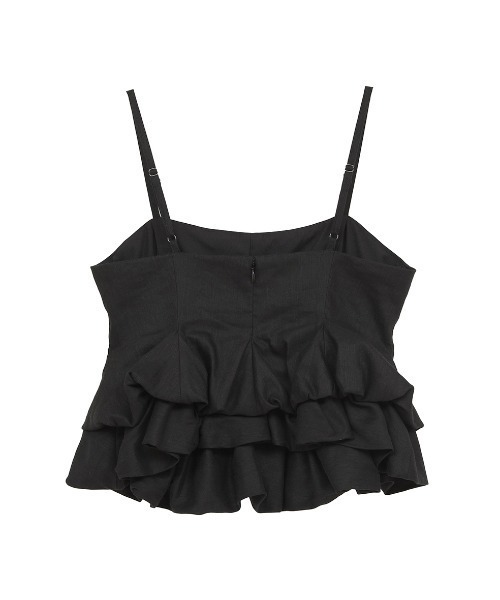 CLANE(クラネ)の「CLANE/クラネ/BUBBLE PEPLUM CAMI TOPS(キャミソール・レディース・ブラック・1)」の6枚目の写真
