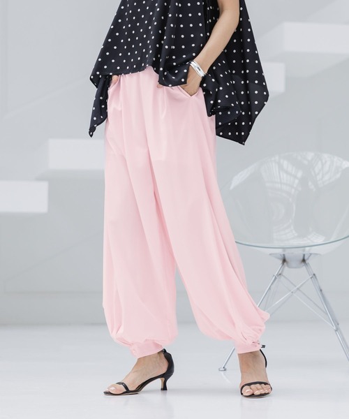 HEREIAM(ヘレイアム)の「【HEREIAM】撥水&軽量&接触冷感&UVカット/撥水Comfy バルーンパンツ(その他パンツ・レディース・ライトピンク/ブラック・SMALL/MEDIUM)」の6枚目の写真